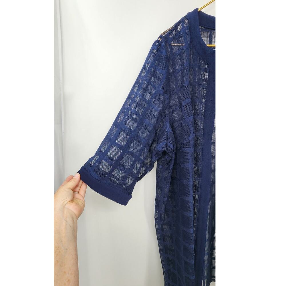 New NWT Maya Brooke Plus Size Short Jacket Size 22‎ Navy Sweater Jacket - Picture 7 of 10